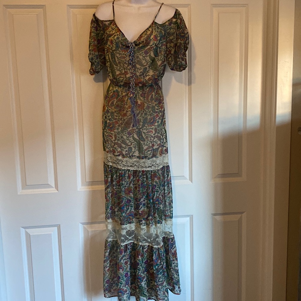 Paisley and floral print resort dress